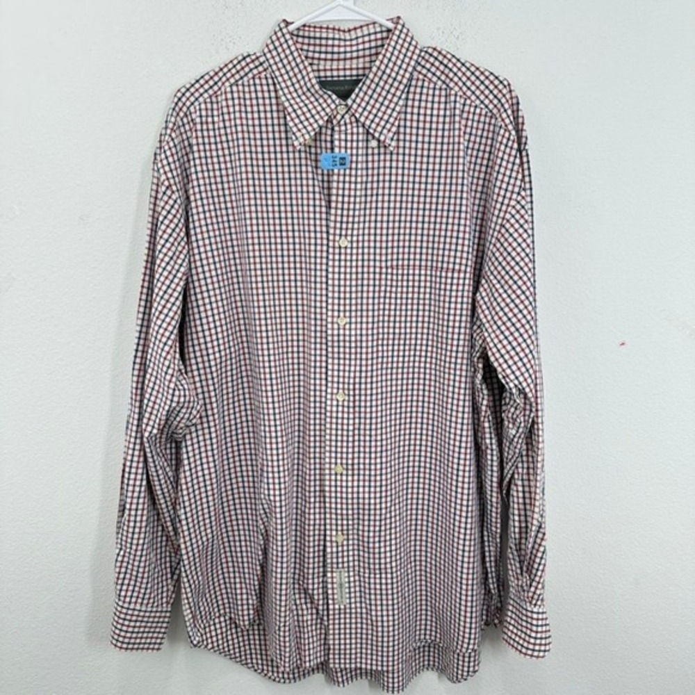 Banana Republic Mens Button Down Shirt Long Sleeve‎ Checkered Plaid Classic Fall